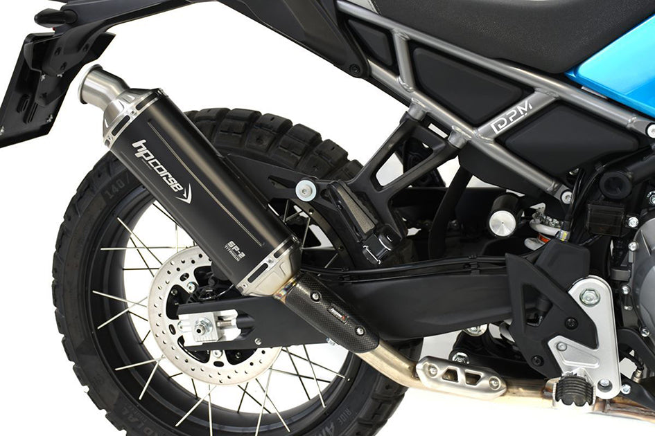HP Corse SP-2 Short Black Coated Titanium Slip-On Kit (Road Legal) – CFMoto 450 MT 2023–2026