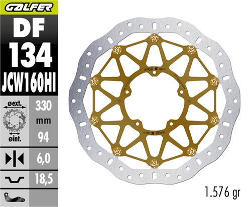 Galfer Front Racing Wave Floatech Brake Disc 330X6mm Kashima (DF134JCW160HI)