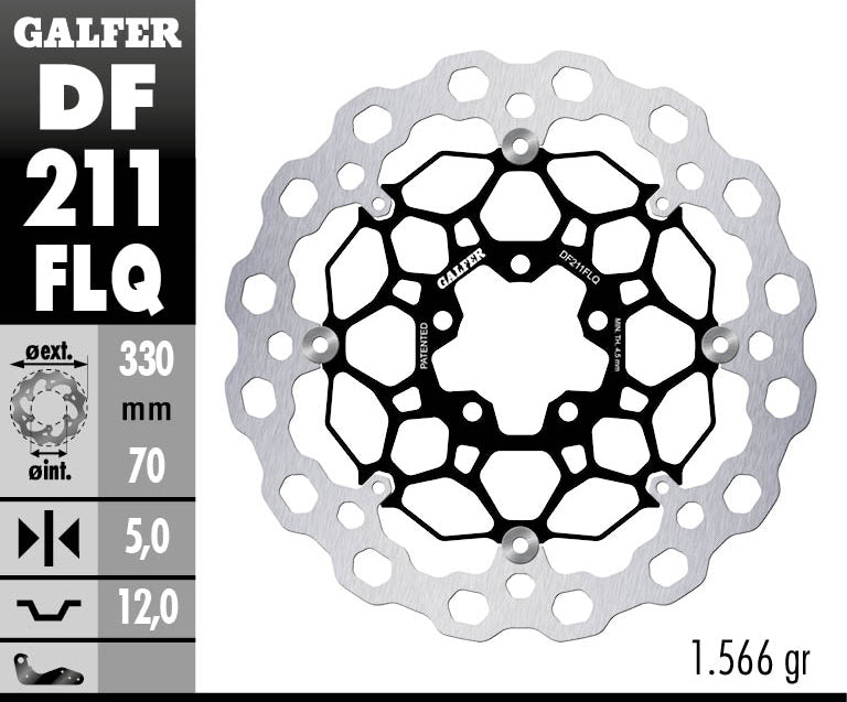 Galfer Front Disc Cubiq Floating (C. Steel) 330X5mm – Kawasaki ZX-10R / RR 2017–2025