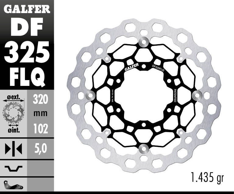 Galfer Front Disc Cubiq Floating (C. Steel) 320X5mm - inc GSX-R 1000 R