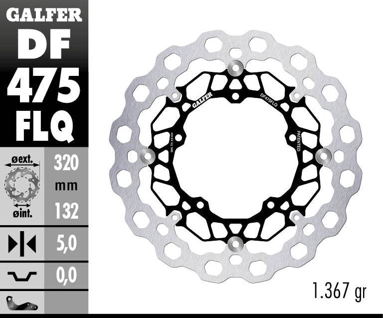 Galfer Front Disc Cubiq Floating (C. Steel) 320X5mm