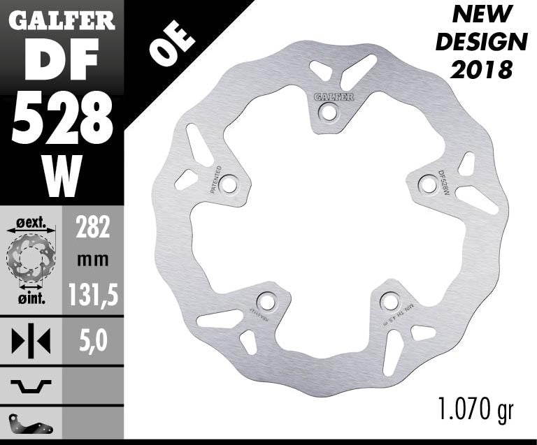 Galfer Rear Disc Wave Fixed 282X5mm – Yamaha T Max 2012–2026
