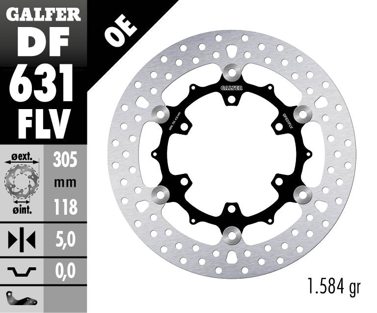 Galfer Front Disc Round Floating (C, Steel) 305X5mm