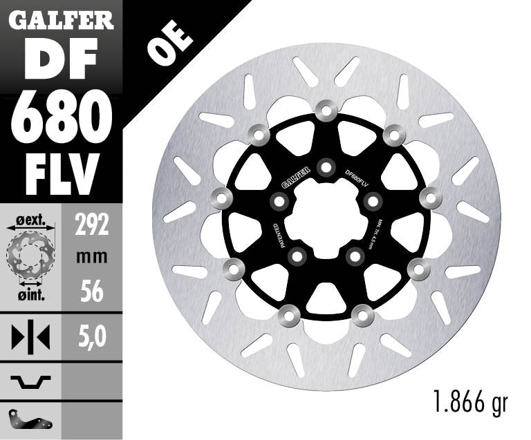 Galfer Front Disc Round Floating (C, Steel) 292X5mm - 1450