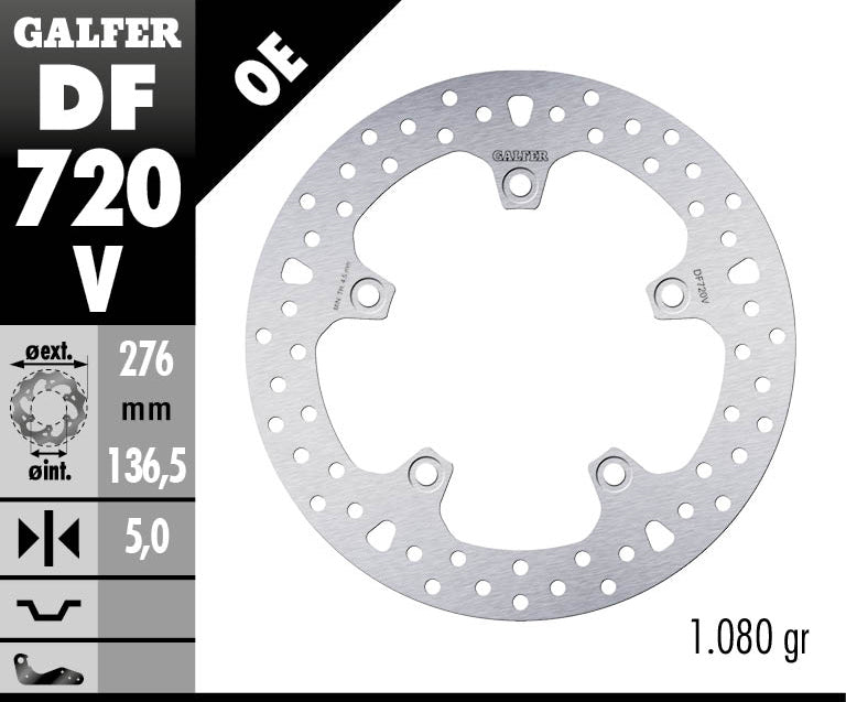 Galfer Rear Round Disc Fixed 276X5mm