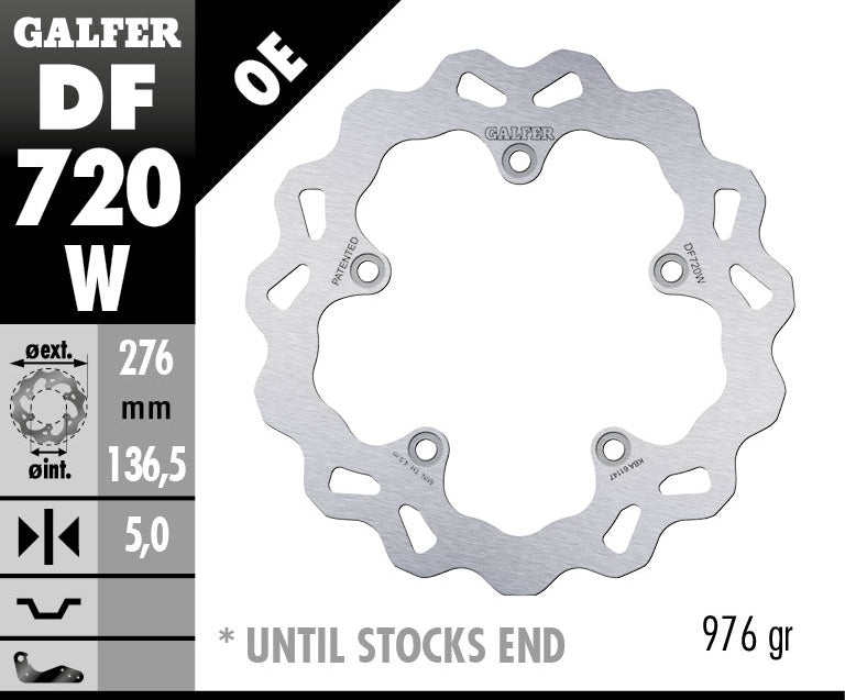Galfer Rear Disc Wave Fixed 276X5mm (DF720W)
