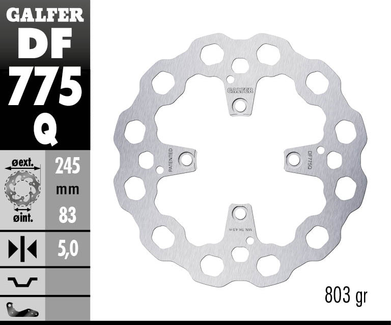 Galfer Rear Cubiq Disc Fixed 245X5mm