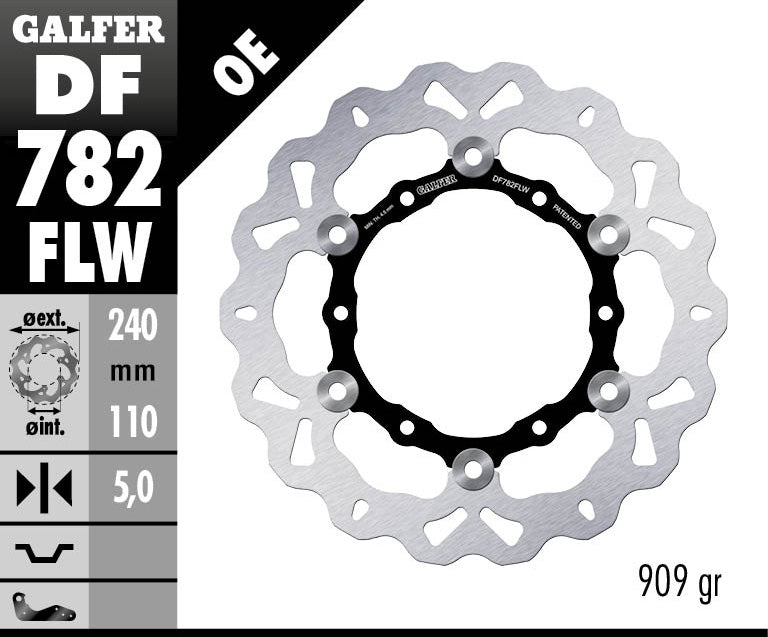 Galfer Rear Disc Wave Floating (C, Steel) 240X5mm (DF782FLW)