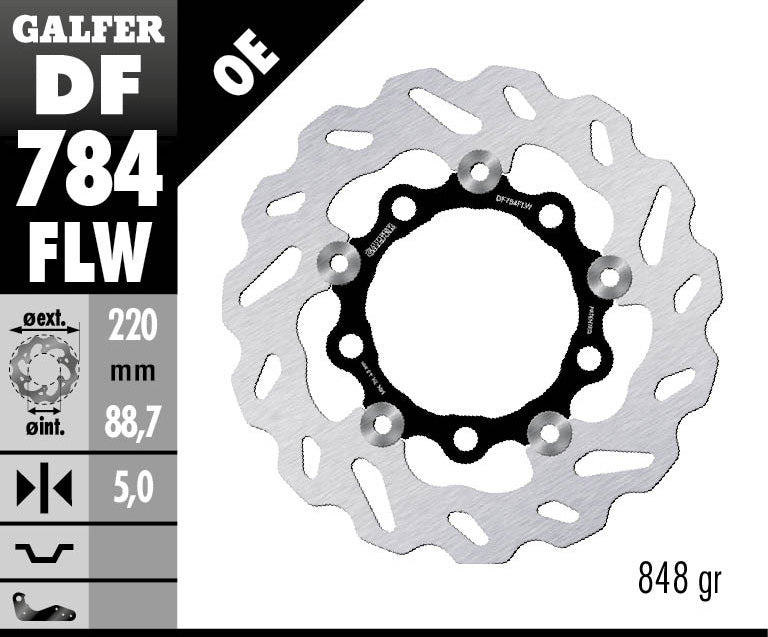 Galfer Rear Disc Wave Floating (C, Steel) 220X5mm