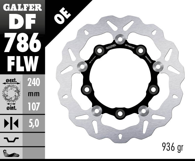 Galfer Rear Disc Wave Floating (C, Steel) 240X5mm (DF786FLW)