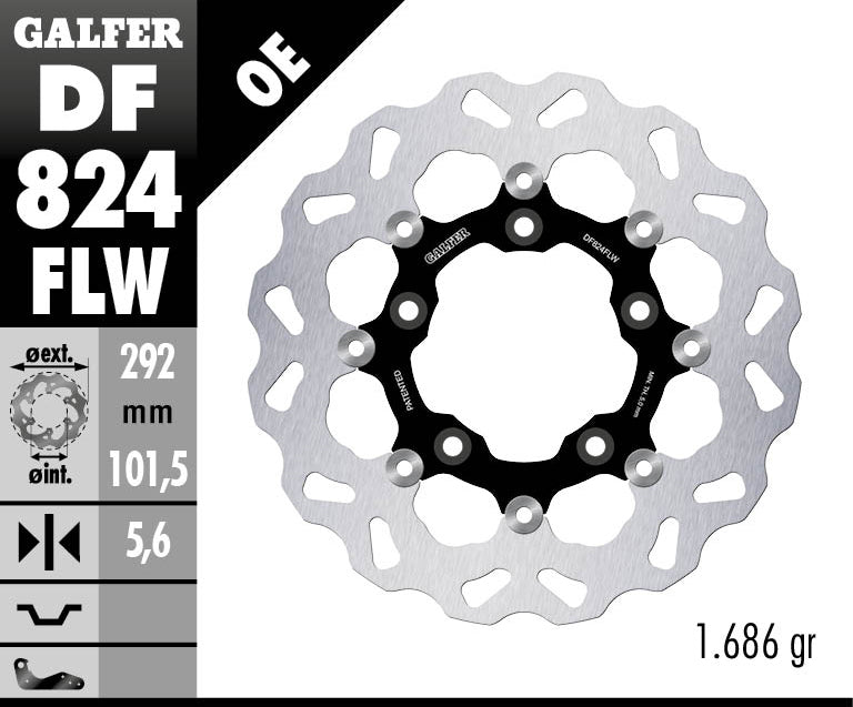 Galfer Rear Disc Wave Floating (C, Steel) 292X5,6mm - 1185 Hayes