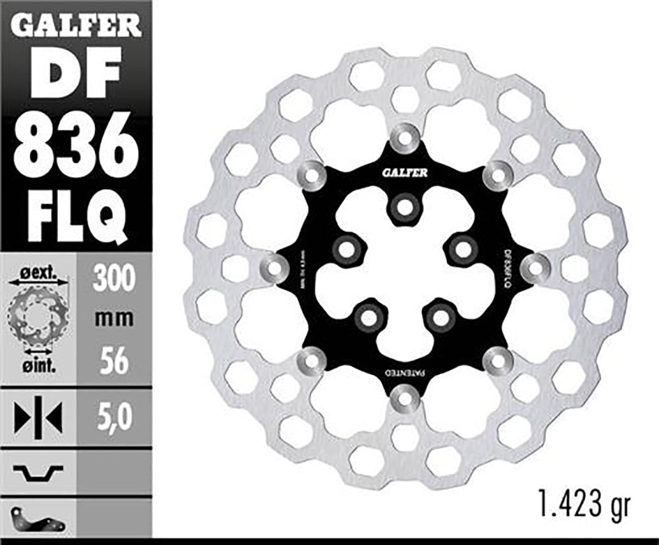 Galfer Rear Cubiq Disc Floating (C, Steel) 300X5mm - 1450