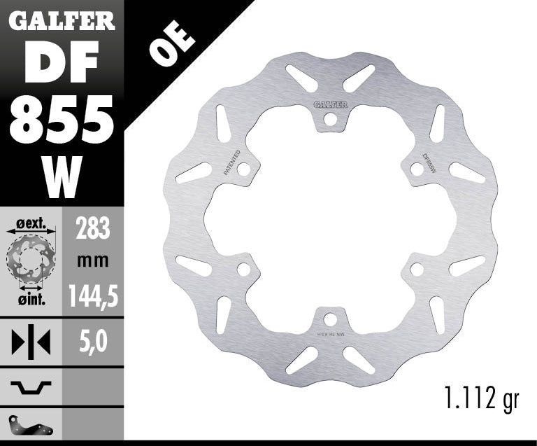 Galfer Rear Disc Wave Fixed 283X5mm (DF855W)