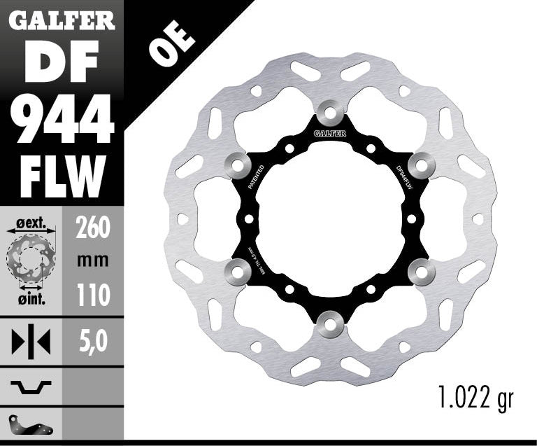 Galfer Rear Disc Wave Floating (C, Steel) 260X5mm