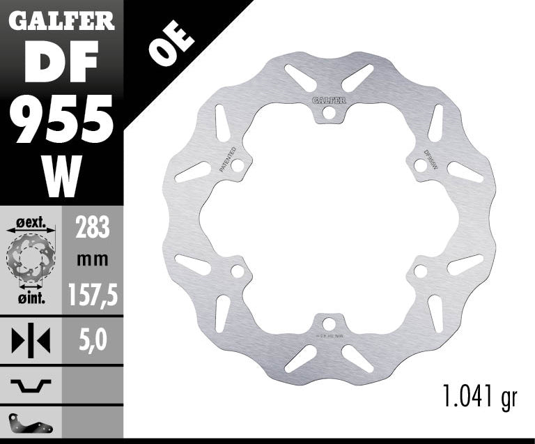 Galfer Rear Disc Wave Fixed 283X5mm (DF955W)