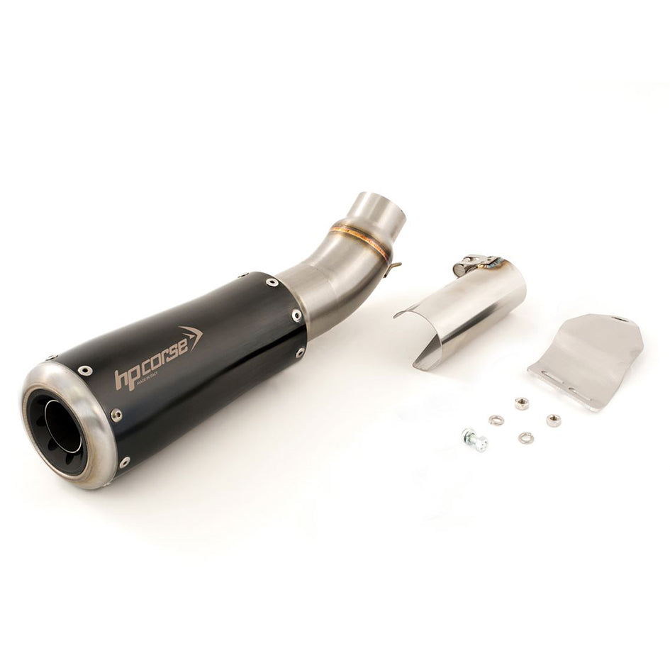 HP Corse GP-07 Black Coated Stainless Steel Slip-On Kit (Road Legal) (DUGP1010BG-AB)