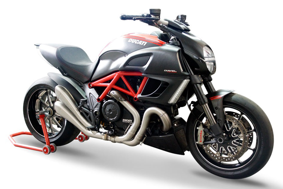 HP Corse Hydroform Satin Stainless Steel Slip-On Kit (Road Legal) – Ducati Diavel 1200 2011–2016