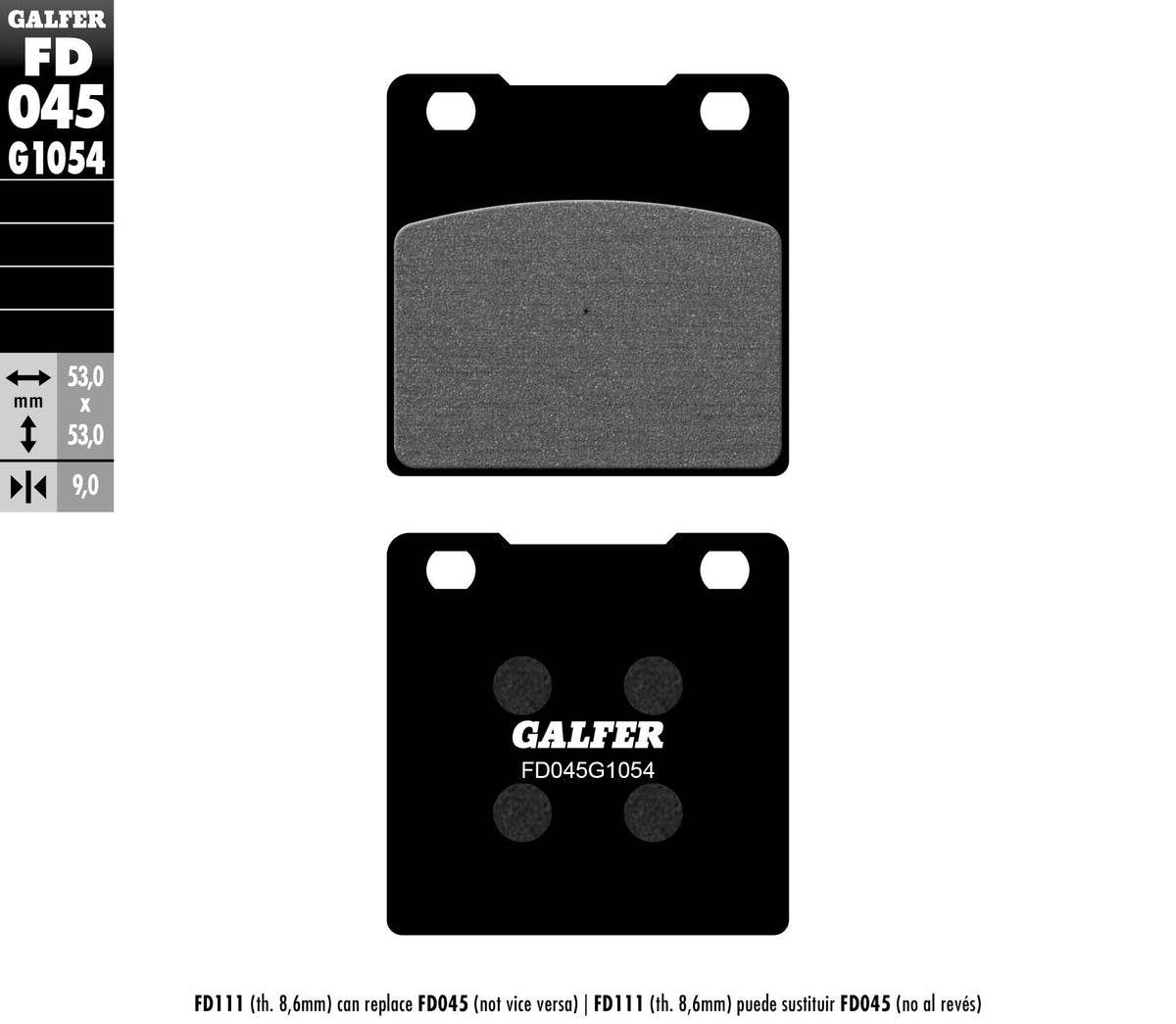 Galfer Brake Pads, Rear, Semi Metal (FD045-G1054)