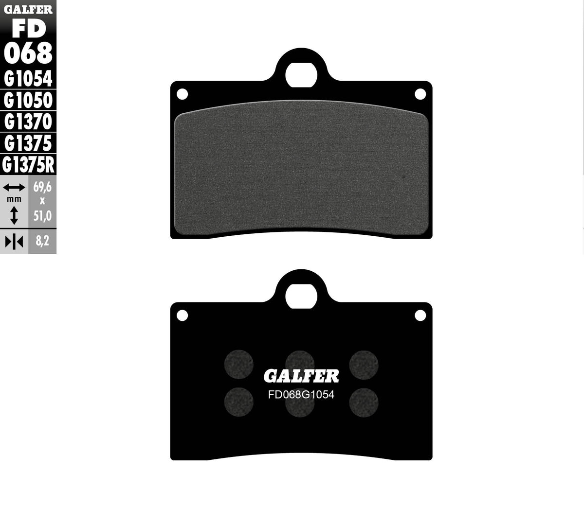 Galfer Brake Pads, Front, Semi Metal (FD068-G1054)