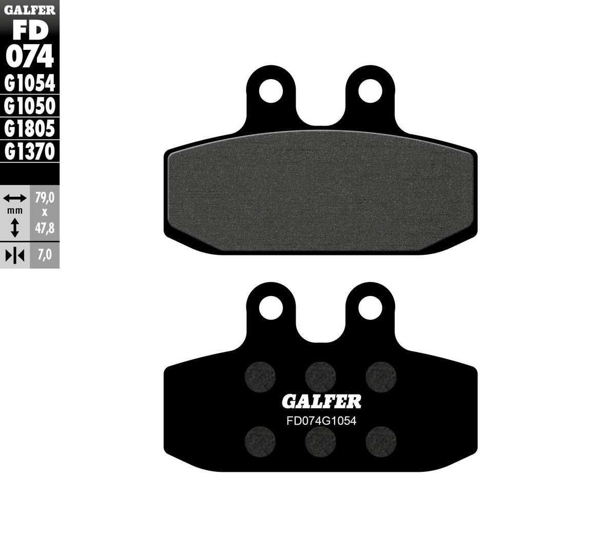 Galfer Brake Pads, Front, Semi Metal (FD074-G1054)