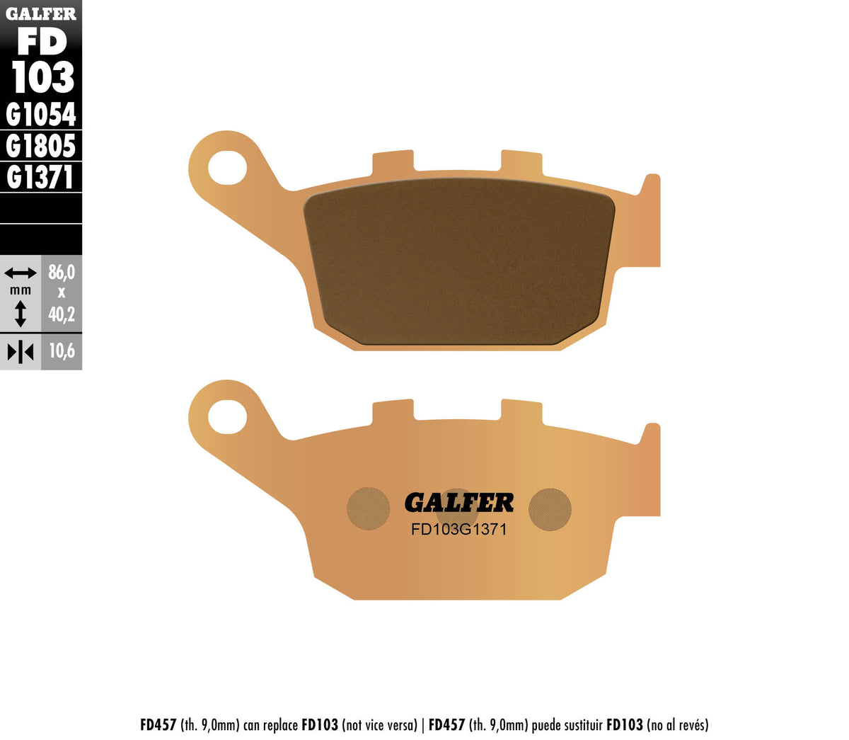 Galfer Brake Pads, Rear, Sinter Street (FD103-G1371)
