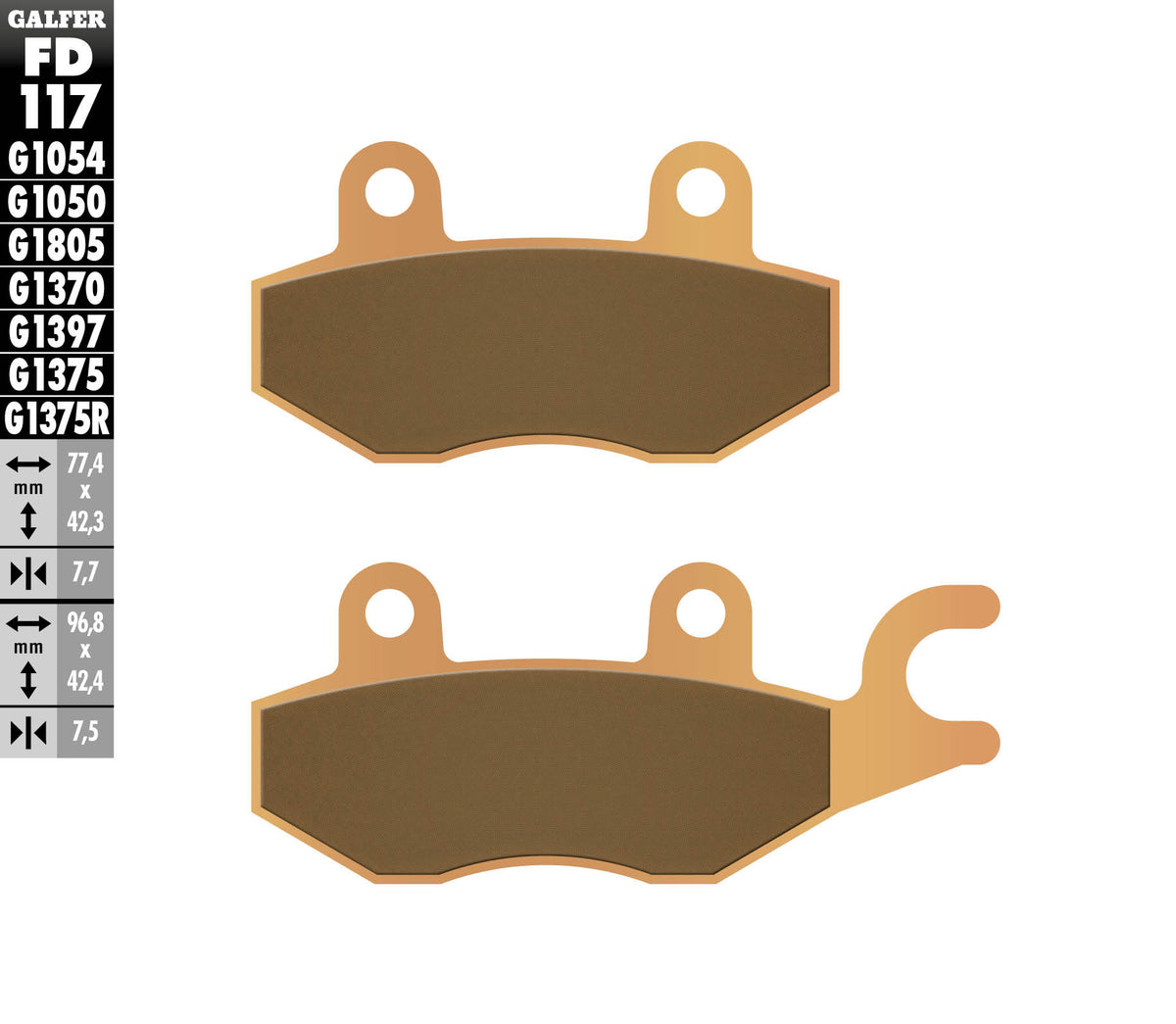 Galfer Brake Pads, Rear, Sinter Sport