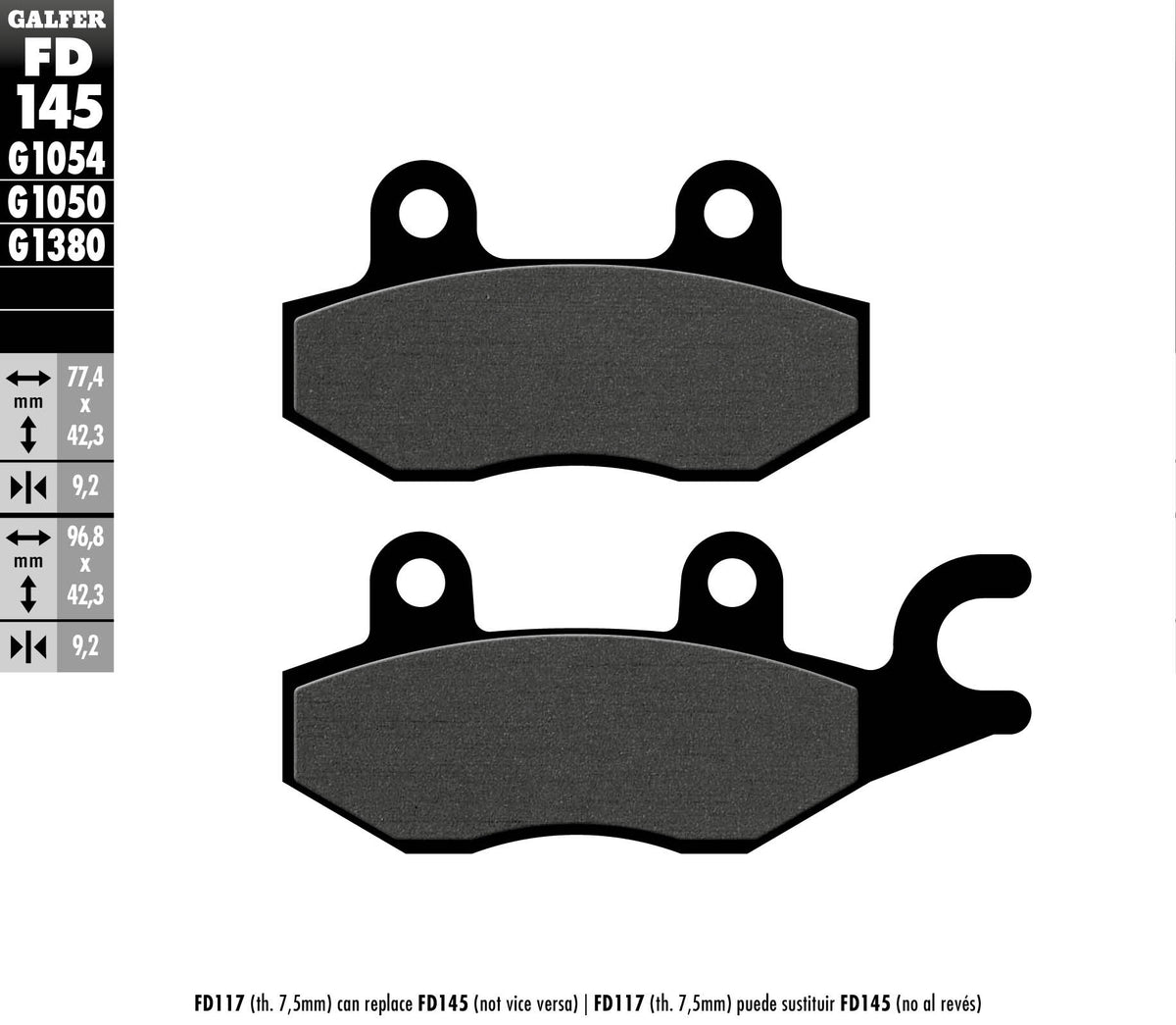 Galfer Brake Pads, Front, Scooter (FD145-G1050)