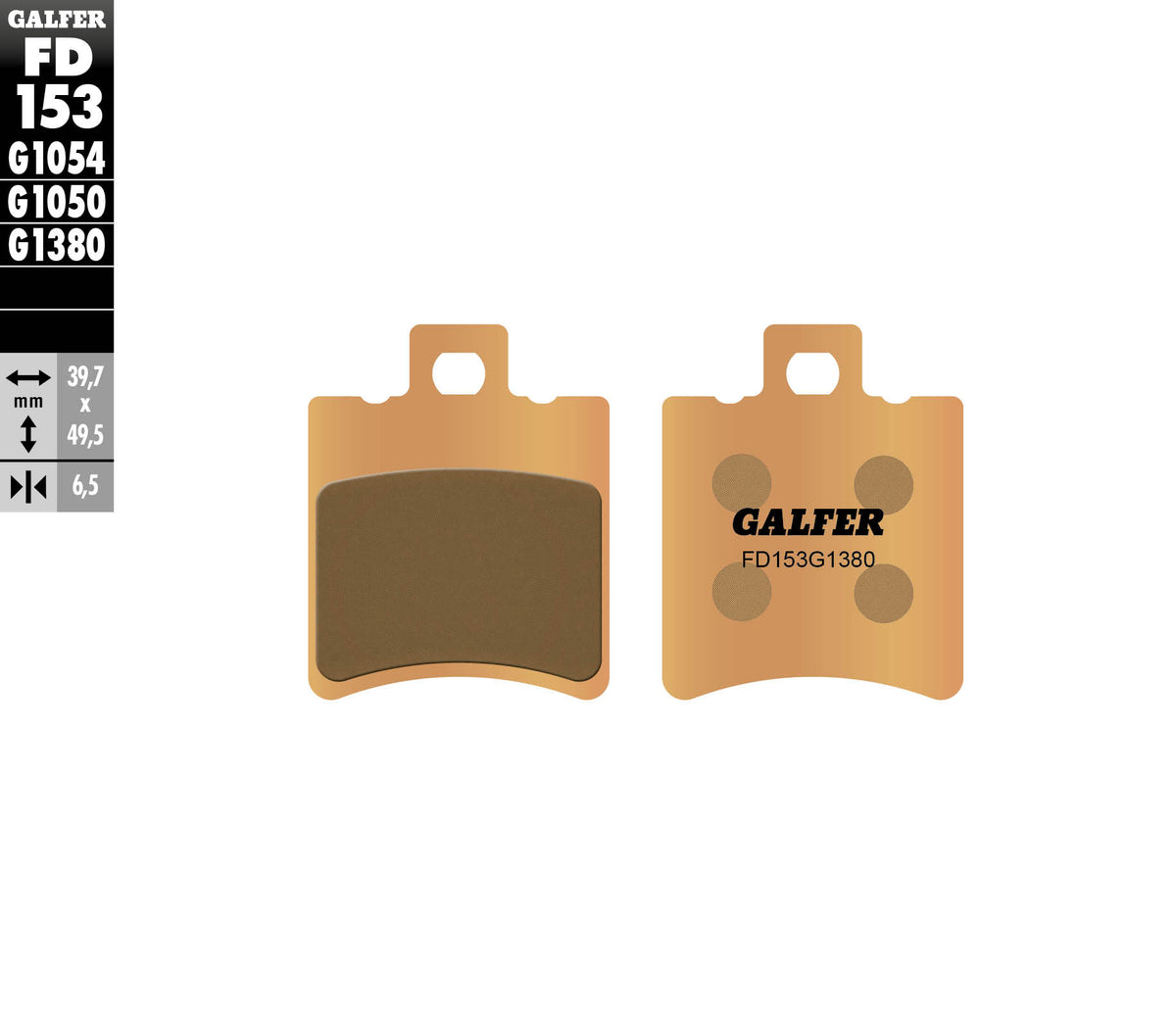 Galfer Brake Pads, Front, Sinter Scooter (FD153-G1380)