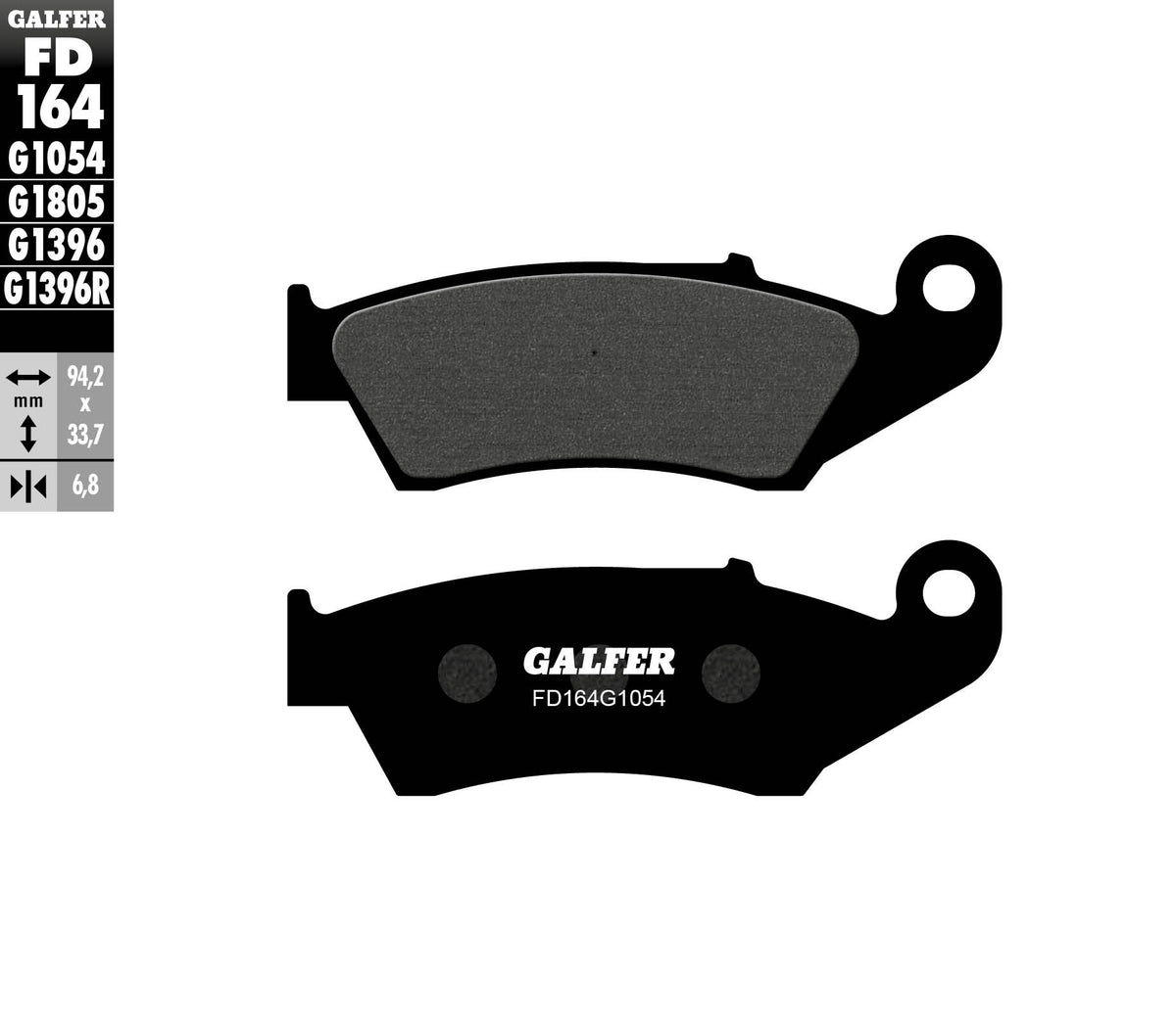 Galfer Brake Pads, Front, Semi Metal (FD164-G1054)