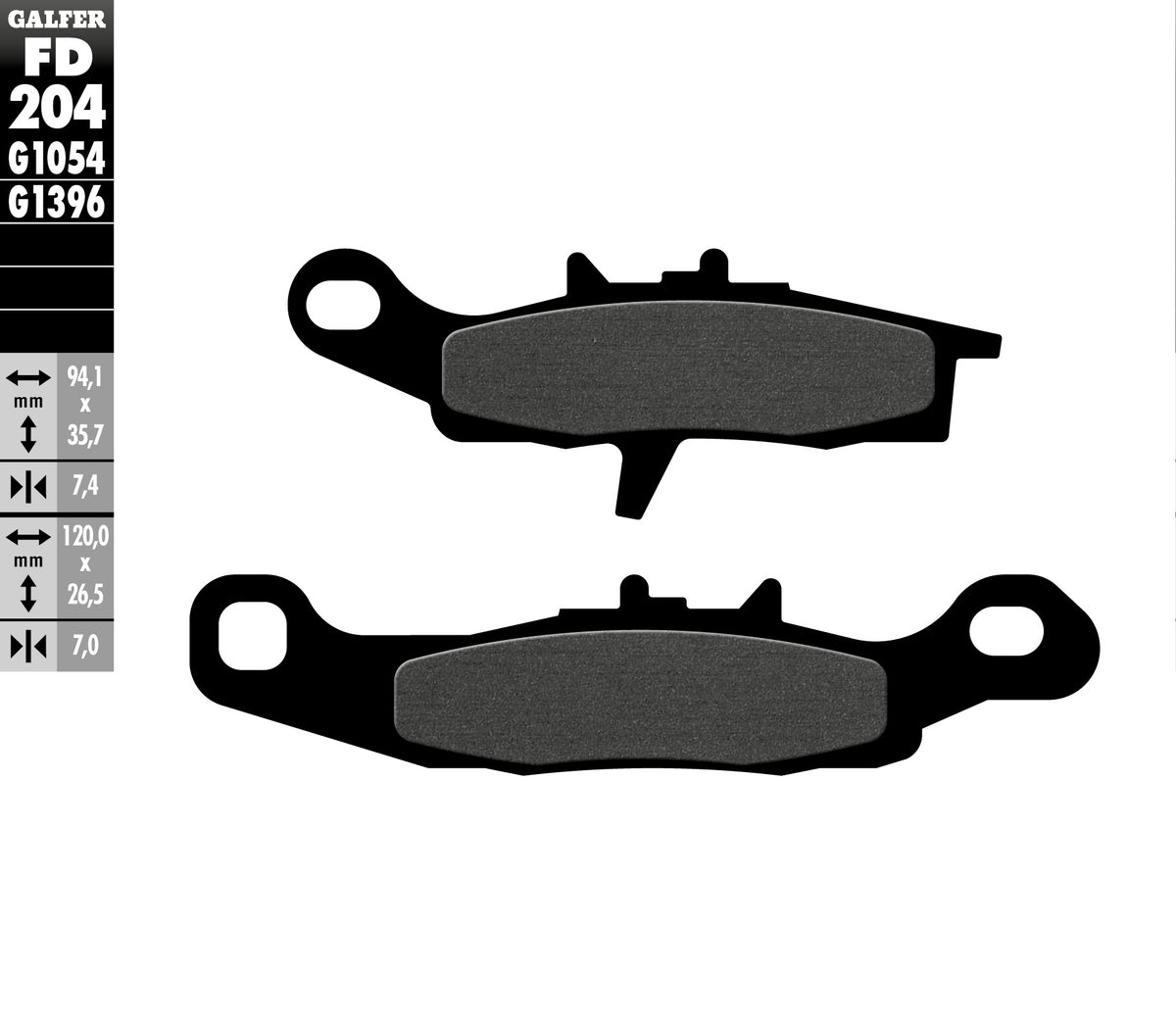 Galfer Brake Pads, Front, Semi Metal (FD204-G1054)
