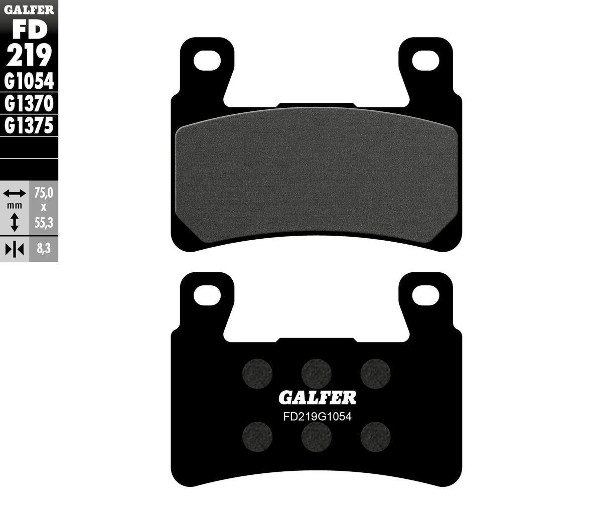 Galfer Brake Pads, Front, Semi Metal (FD219-G1054)