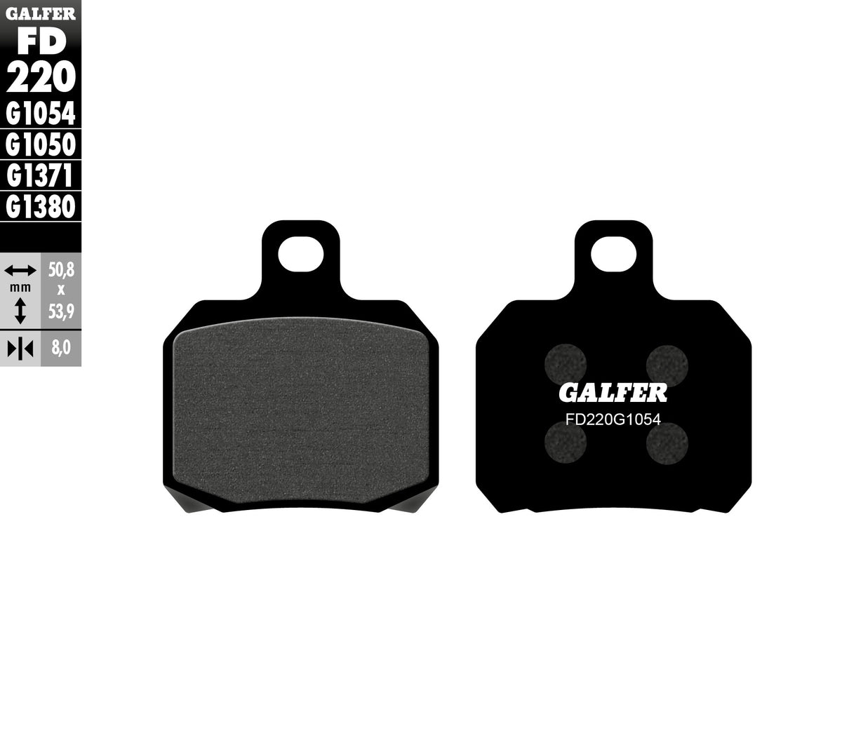 Galfer Brake Pads, Rear, Semi Metal (FD220-G1054)