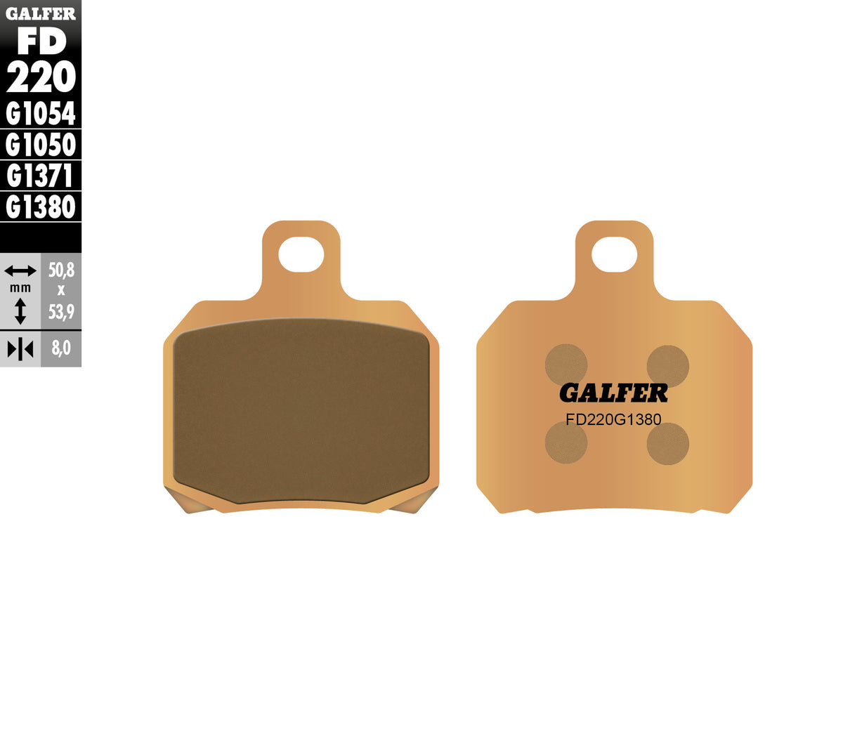 Galfer Brake Pads, Rear, Sinter Scooter (FD220-G1380)