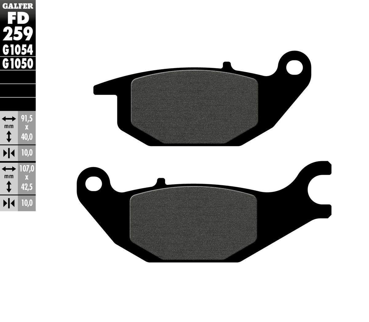 Galfer Brake Pads, Rear, Semi Metal (FD259-G1054)