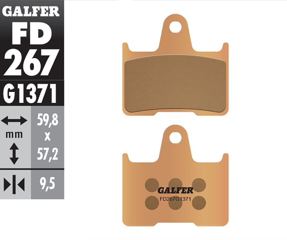 Galfer Brake Pads, Rear, Sinter Street (FD267-G1371)