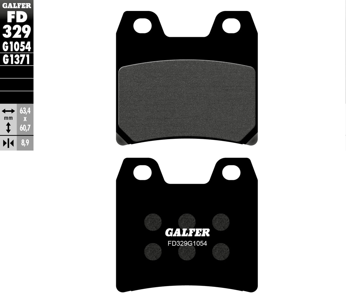 Galfer Brake Pads, Rear, Semi Metal (FD329-G1054)