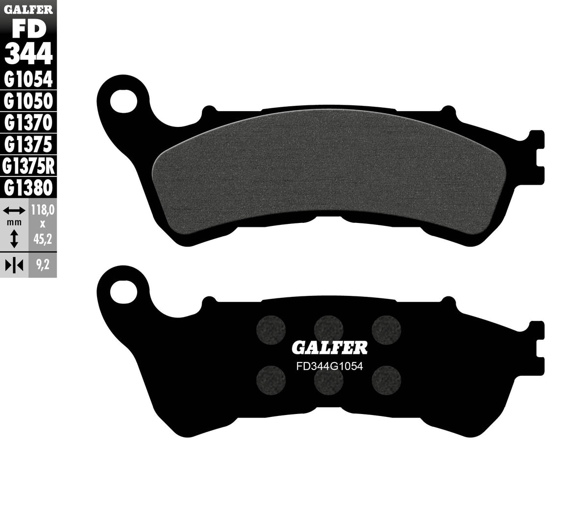 Galfer Brake Pads, Front, Semi Metal (FD344-G1054)