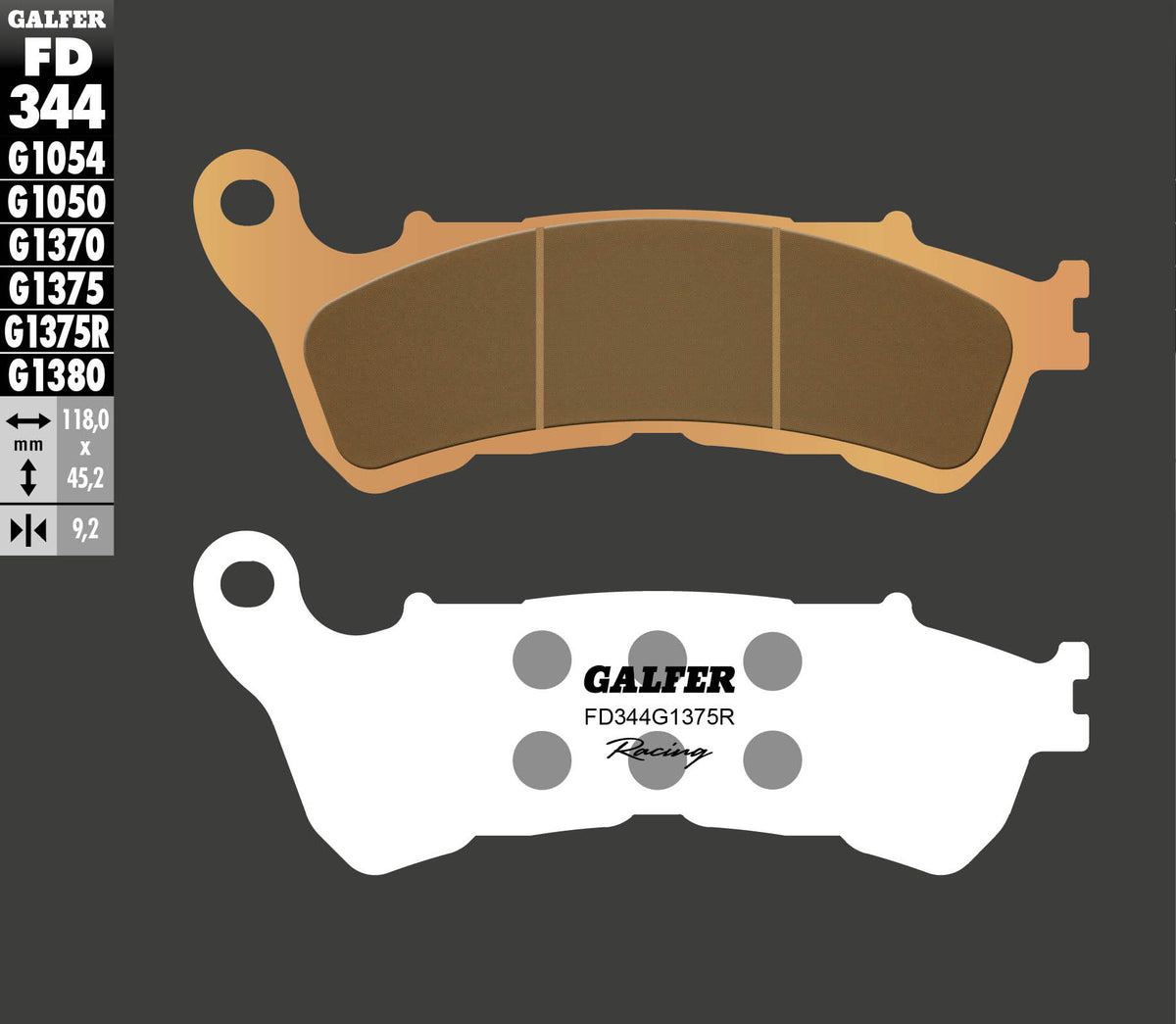 Galfer Brake Pads, Front, Sinter Sport Race (FD344-G1375R)