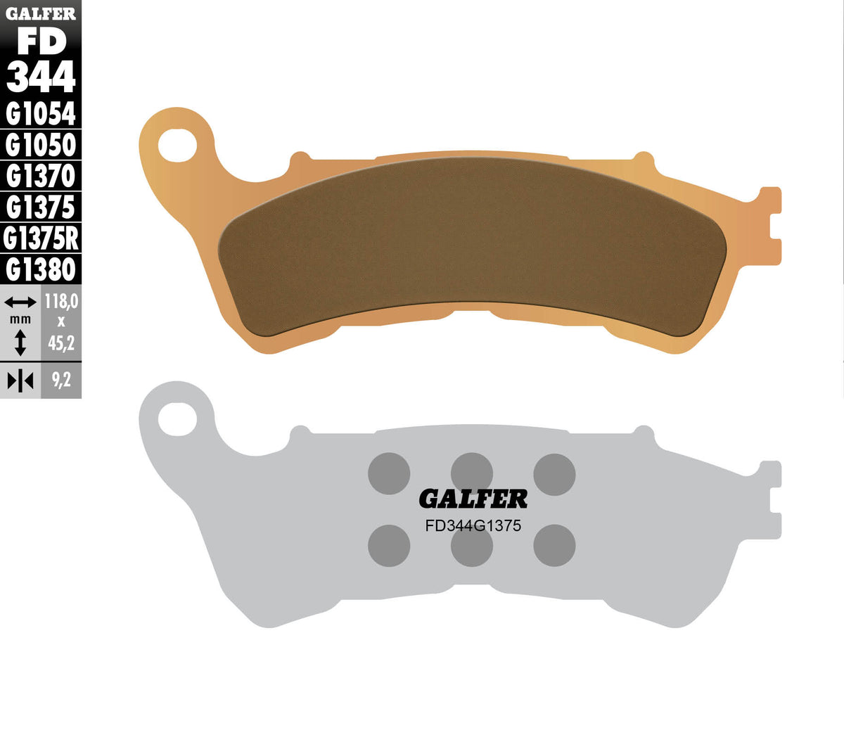 Galfer Brake Pads, Front, Sinter Sport (FD344-G1375)