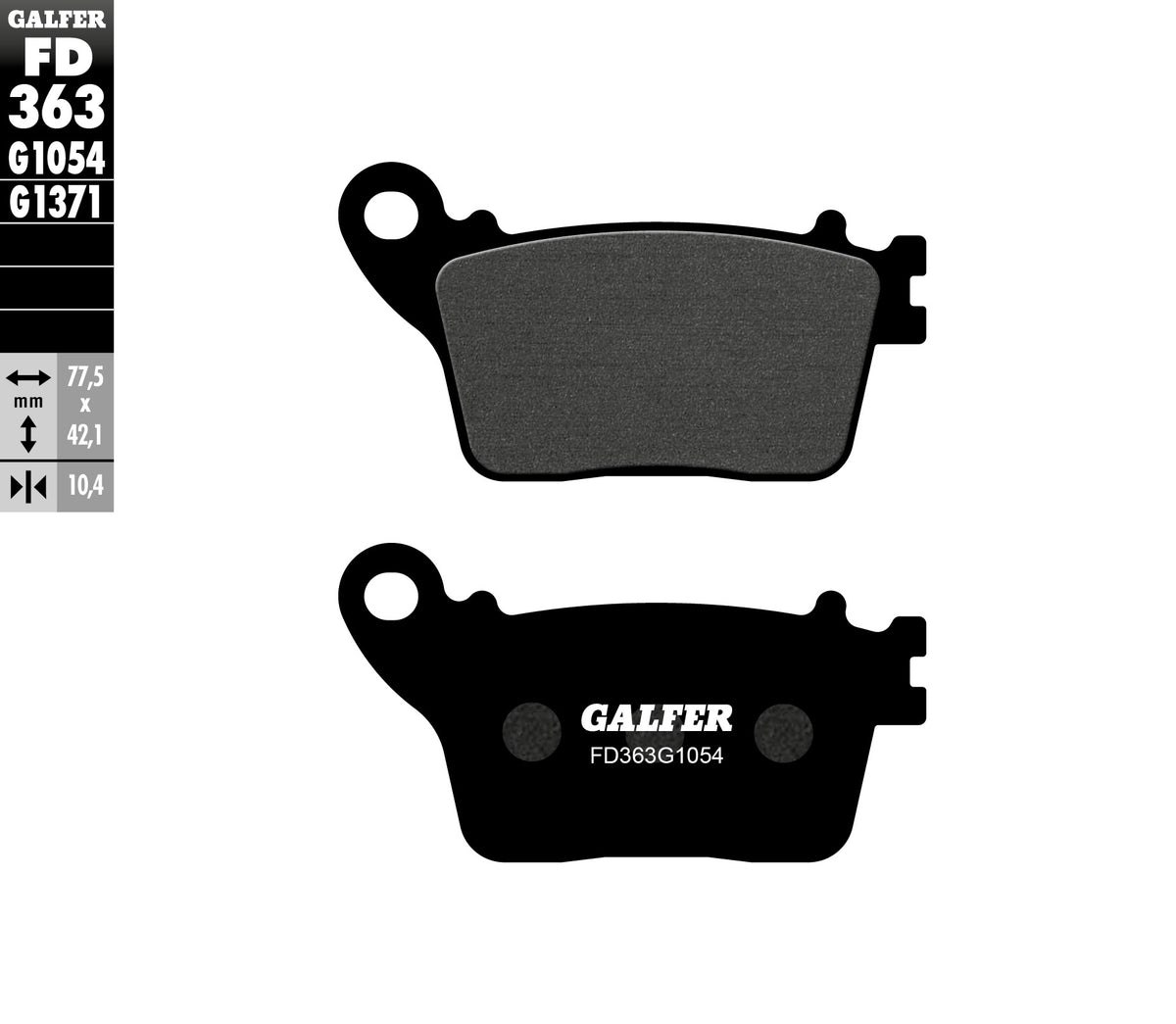 Galfer Brake Pads, Rear, Semi Metal (FD363-G1054)