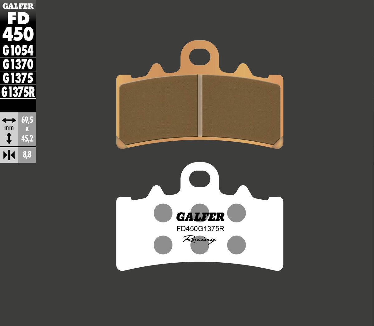 Galfer Brake Pads, Front, Sinter Sport Race (FD450-G1375R)