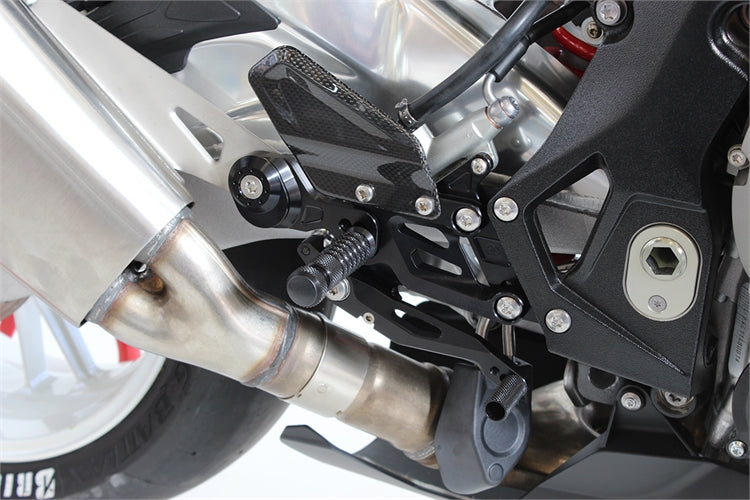 Gilles FX Racing Rearset Kit - Includes Carbon Heel Guards -Conventional & Reverse Shift Possible – BMW S1000RR 2015–2016