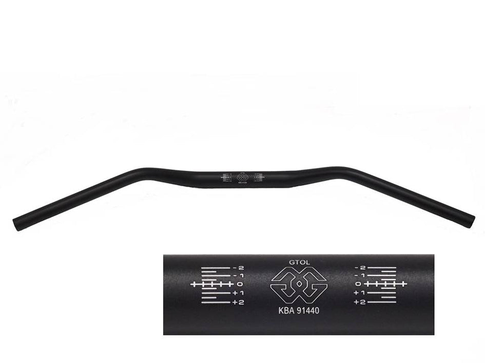 Gilles GTO-L Large Diameter Alloy Handlebars - Black (other colours available) - 28.6mm diameter at clamp (for use with Gilles riser clamps)