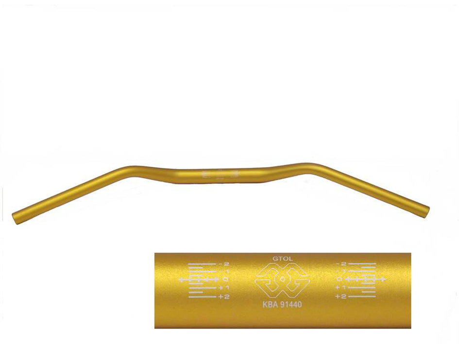 Gilles GTO-L Large Diameter Alloy Handlebars - Gold (other colours available) - 28.6mm diameter at clamp (for use with Gilles riser clamps)