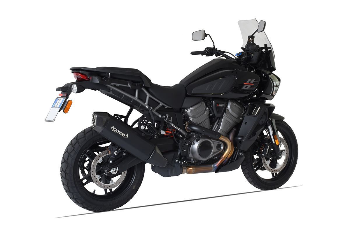 HP Corse SPS Carbon Black Coated Stainless Steel Slip-On Kit (Road Legal) – Harley-Davidson Pan America (1250cc) 2021–2026