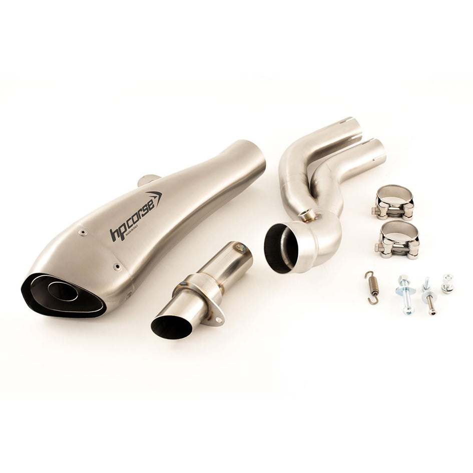 HP Corse Hydroform Satin Stainless Steel Slip-On Kit With De-Cat Link Pipe (Race) – Honda CB1000R 2008–2017