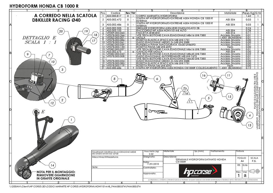 HP Corse Hydroform Satin Stainless Steel Slip-On Kit (Road Legal) – Honda CB1000R 2008–2017