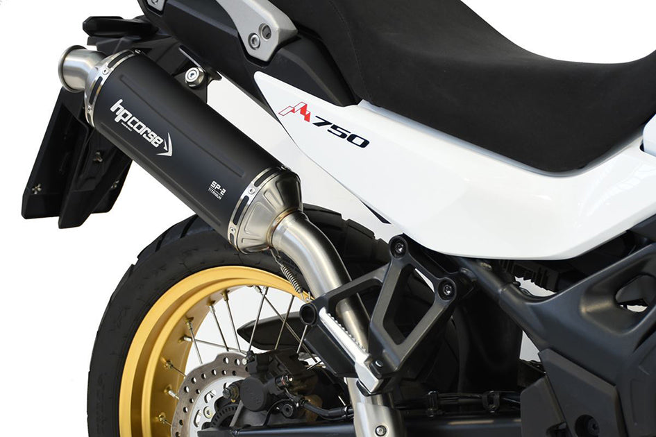 HP Corse SP-2 Short High Level Black Coated Titanium Slip-On Kit (Road Legal) – Honda XL750 Transalp 2023–2026