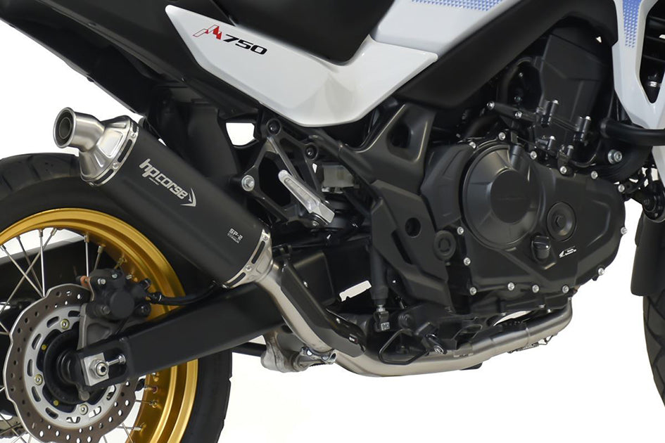 HP Corse SP-2 Short Black Coated Titanium Slip-On Kit (Road Legal) – Honda XL750 Transalp 2023–2026