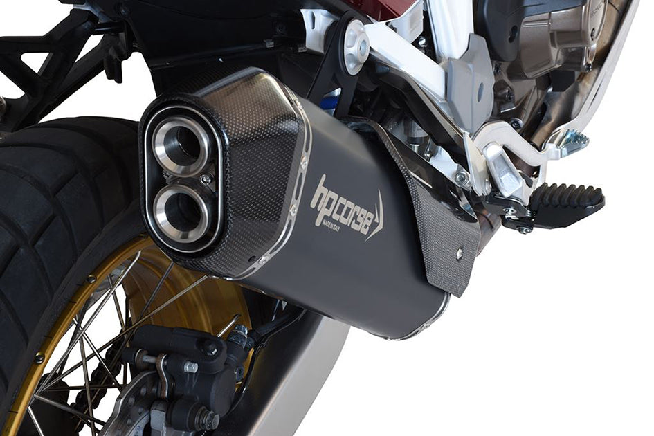 HP Corse SPS Carbon Black Coated Stainless Steel Slip-On Kit (Road Legal) – Honda CRF1100L Africa Twin / Adventure Sport 2020–2026